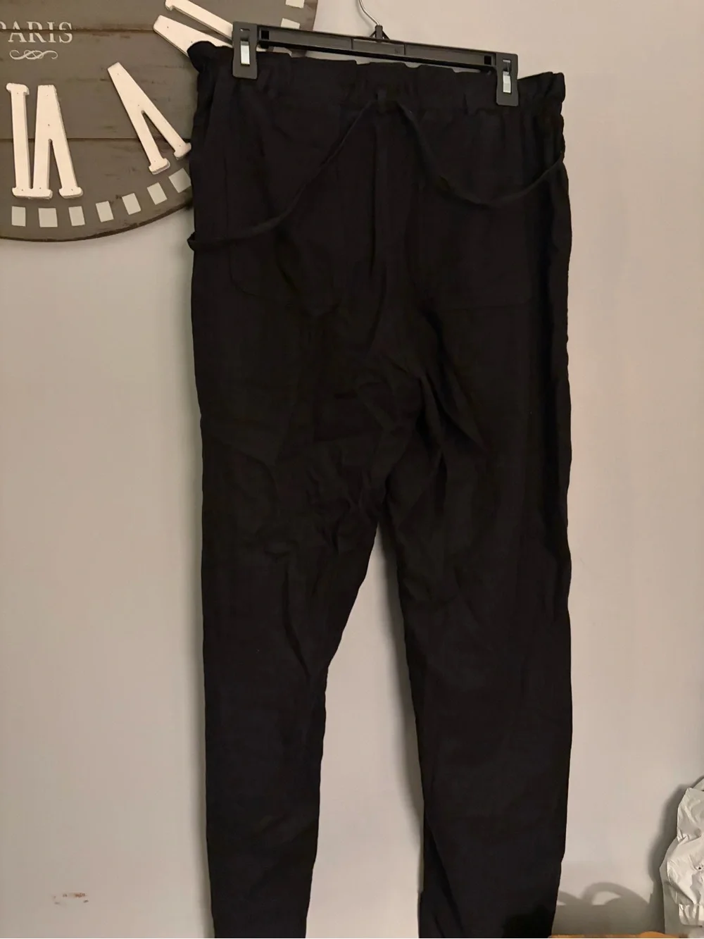 Love Tree Black elastic linen Pants